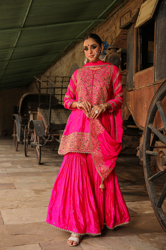 Bird Embroidered Sharara Heavy