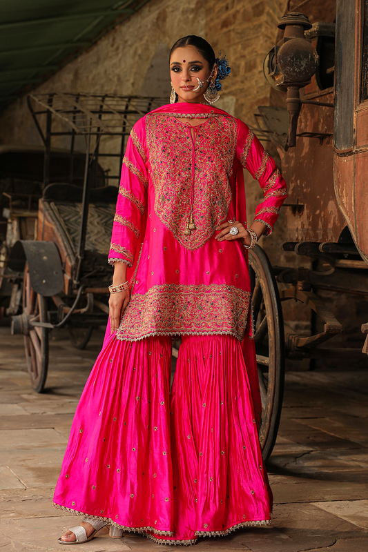 Bird Embroidered Sharara Heavy