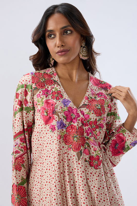 Blossom Ivory Angrakha Set