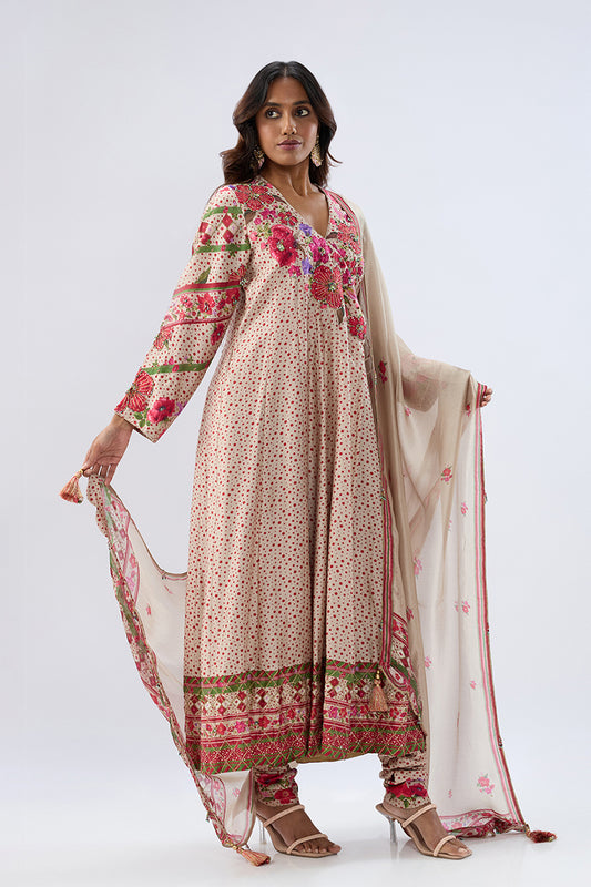 Blossom Ivory Angrakha Set