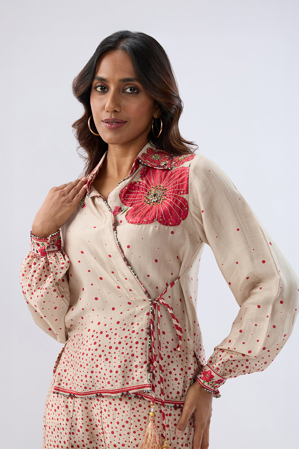Blossom Ivory Fusion Sharara Set