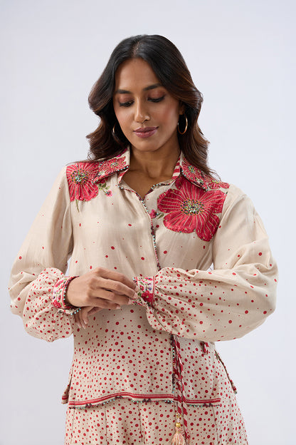 Blossom Ivory Fusion Sharara Set