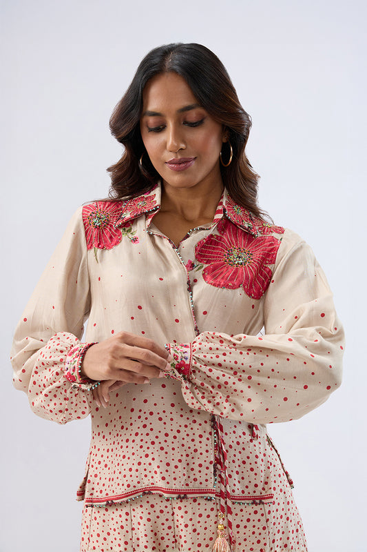 Blossom Ivory Fusion Sharara Set