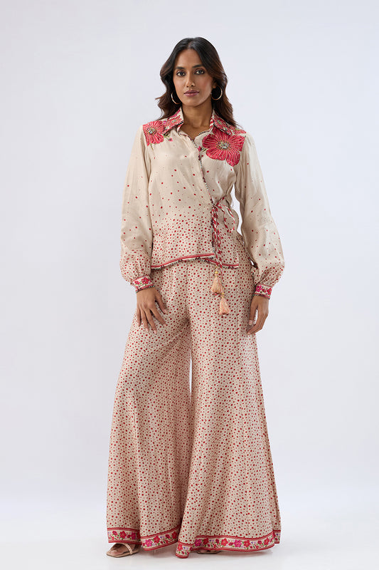 Blossom Ivory Fusion Sharara Set