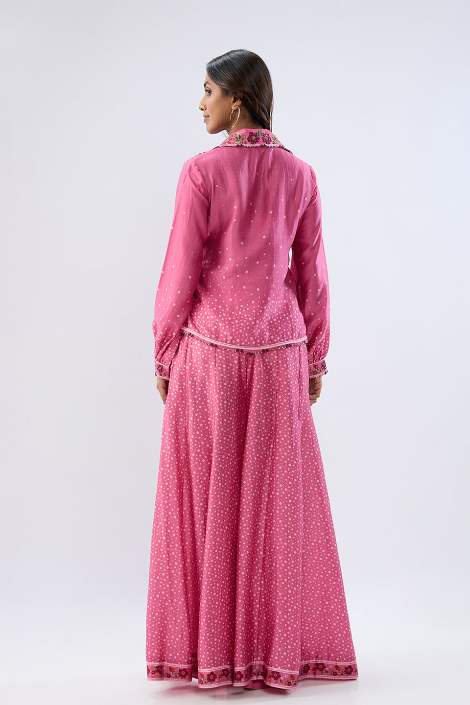Blossom Pink Fusion Sharara Set