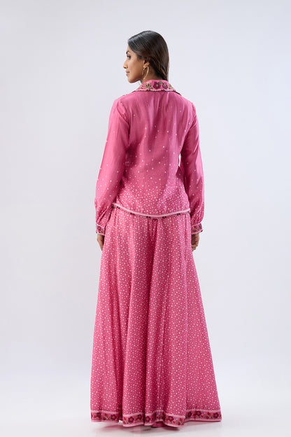 Blossom Pink Fusion Sharara Set