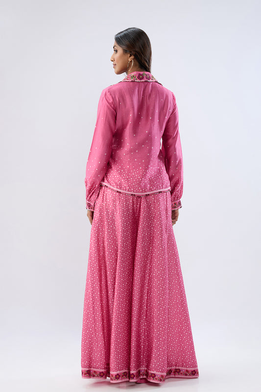 Blossom Pink Fusion Sharara Set