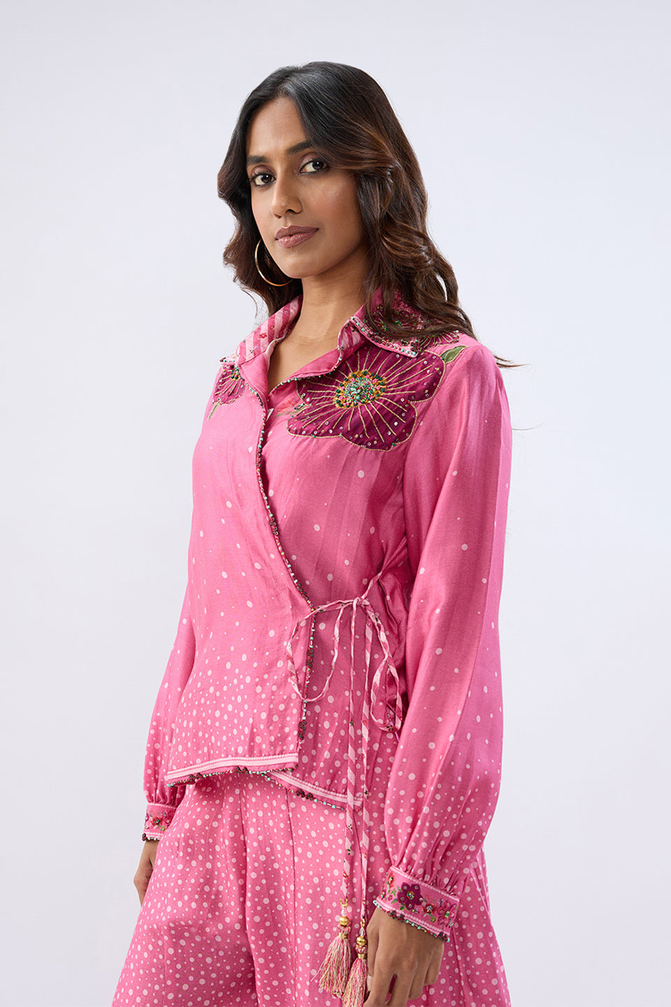 Blossom Pink Fusion Sharara Set