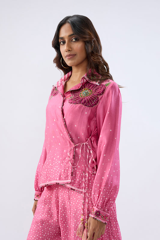 Blossom Pink Fusion Sharara Set