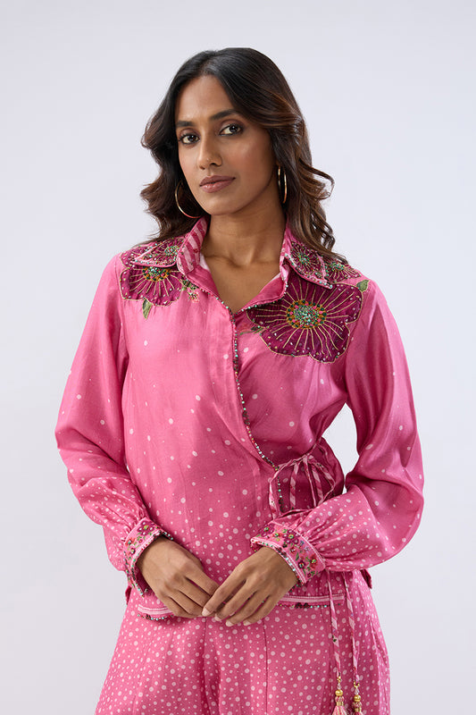 Blossom Pink Fusion Sharara Set