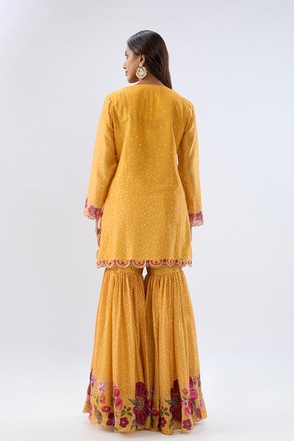Blossom Yellow Sharara Set