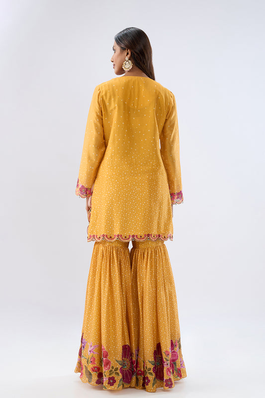 Blossom Yellow Sharara Set