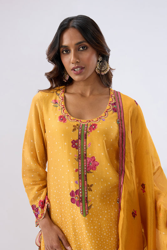 Blossom Yellow Sharara Set