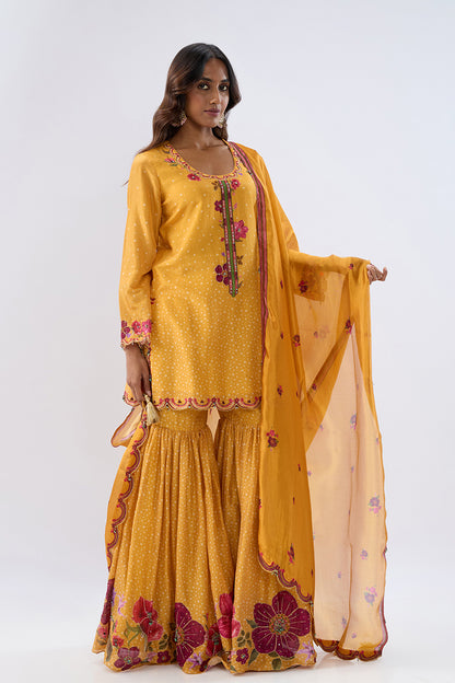 Blossom Yellow Sharara Set