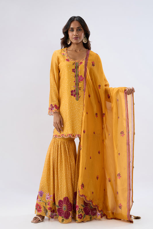 Blossom Yellow Sharara Set
