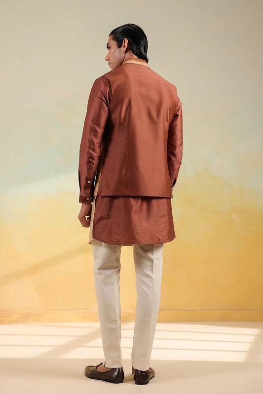 Brown Ombre Bandi Kurta Set