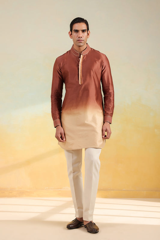 Brown Ombre Bandi Kurta Set