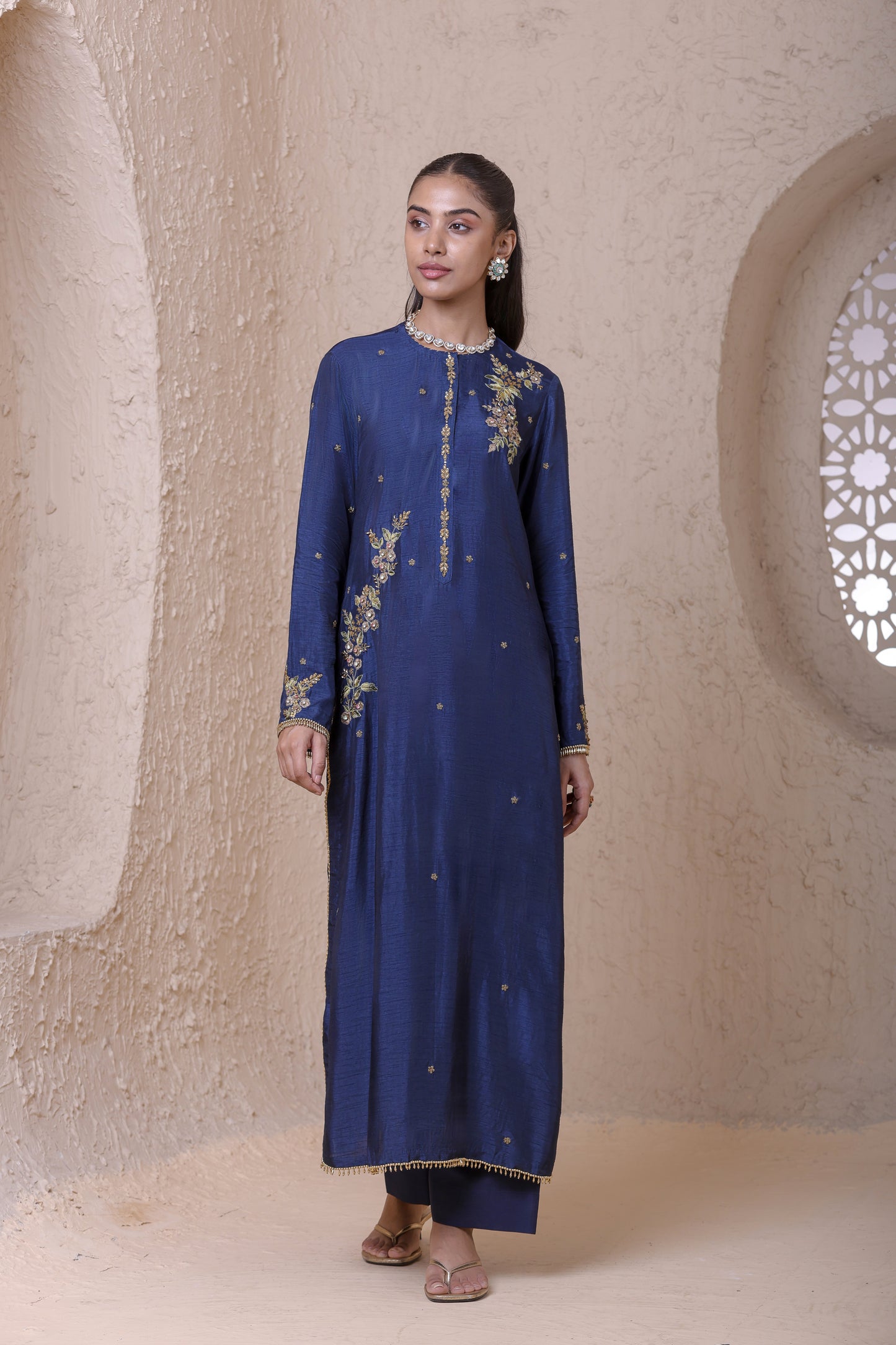 Rangrez Blue Phool Kurta Set