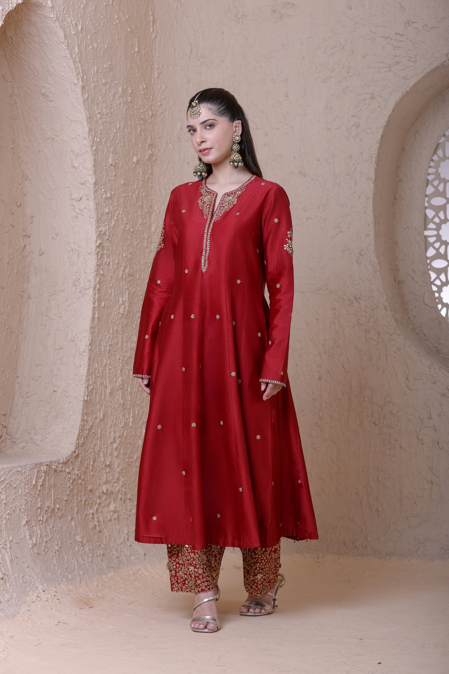Rangrez Maroon Kalidar Set