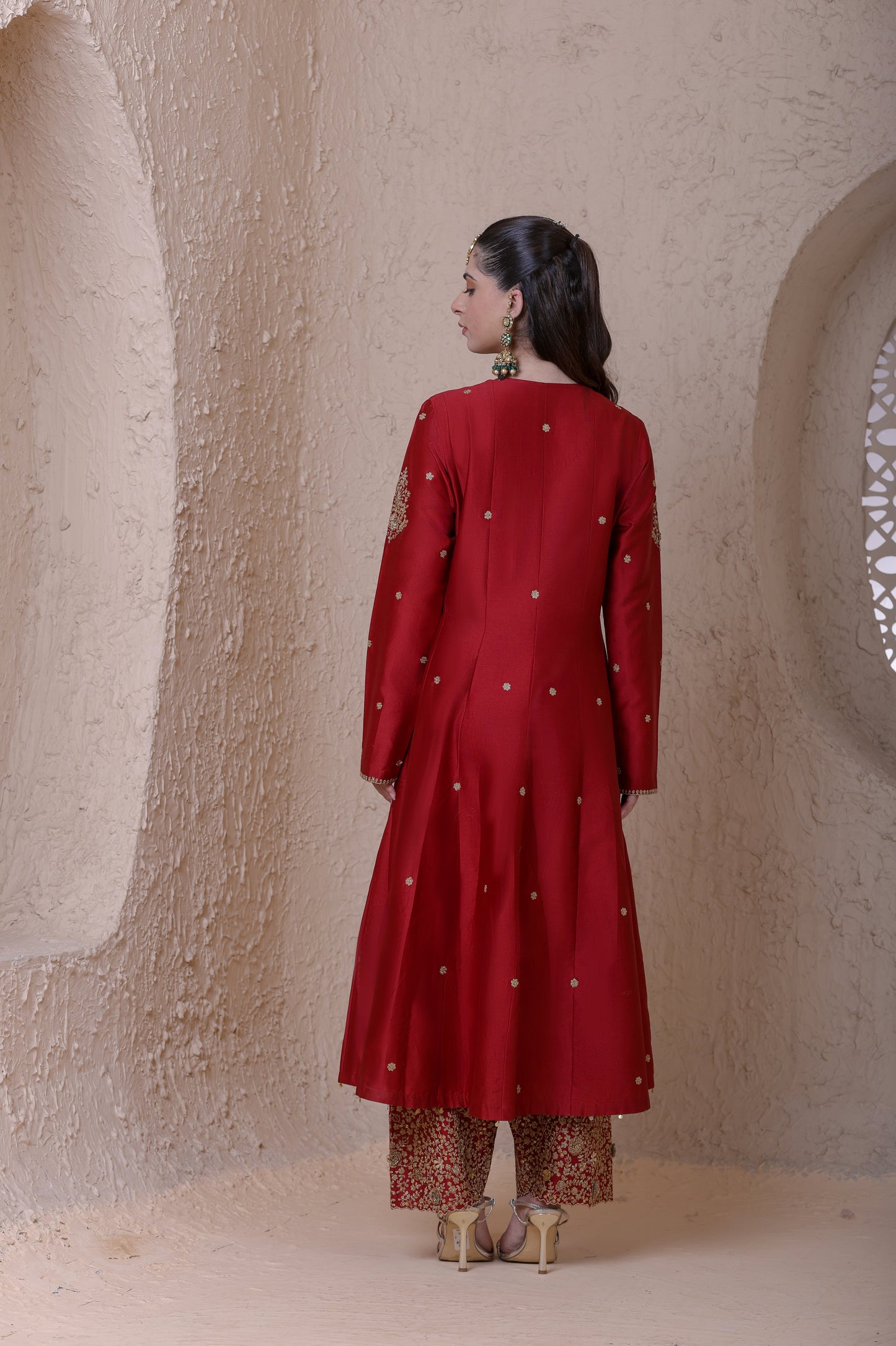 Rangrez Maroon Kalidar Set