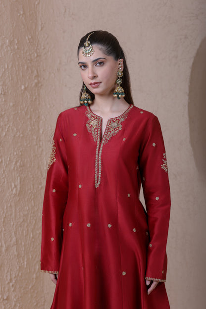 Rangrez Maroon Kalidar Set