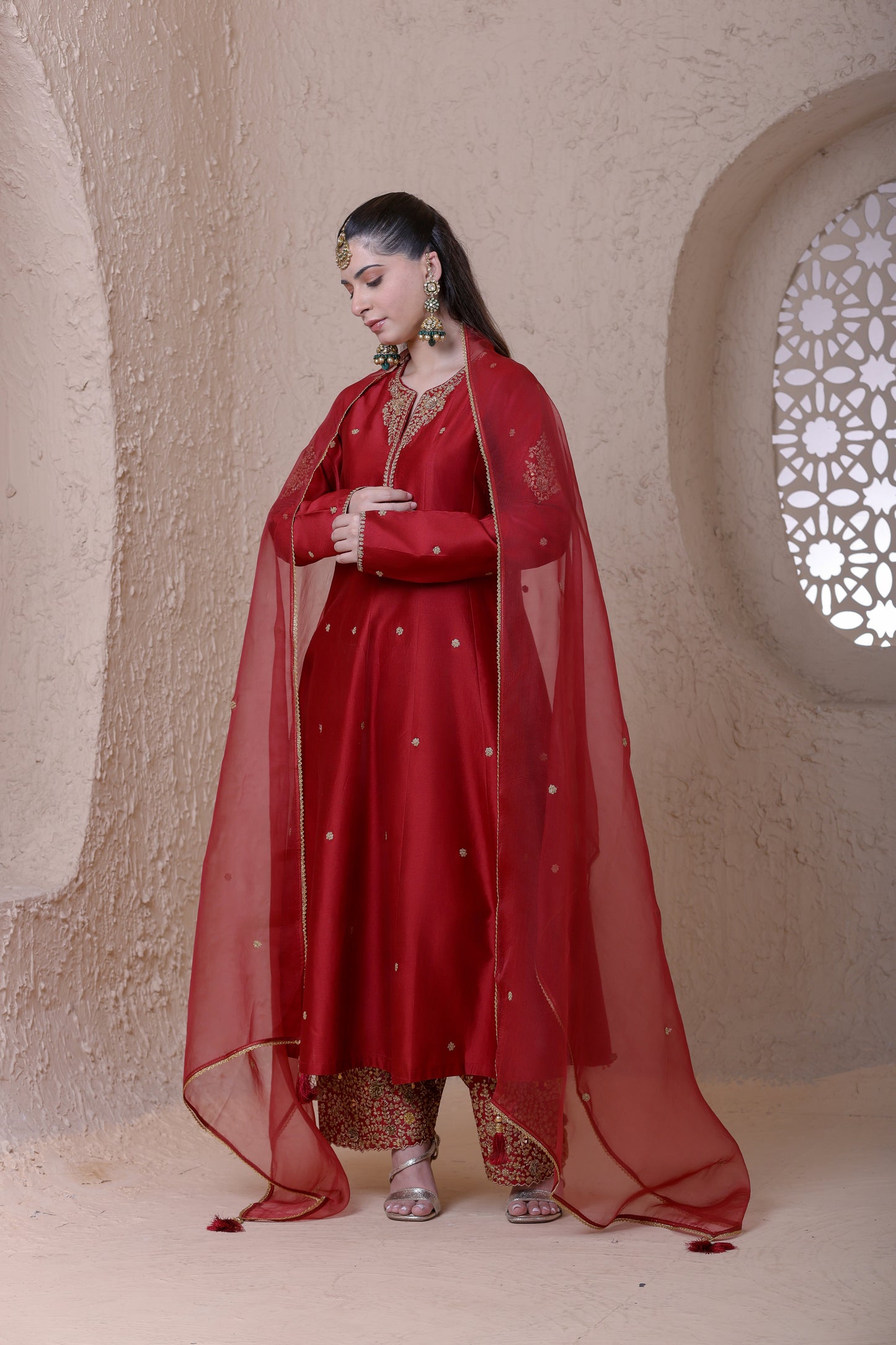 Rangrez Maroon Kalidar Set