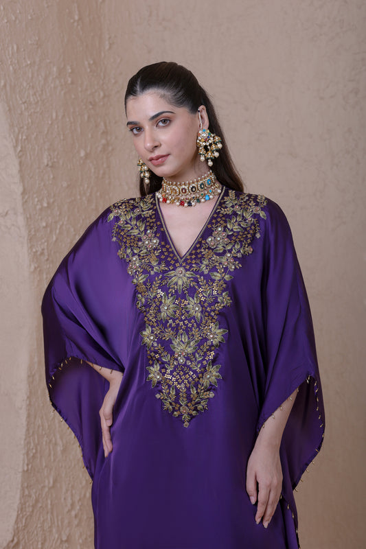 Rangrez Purple Kaftan Set