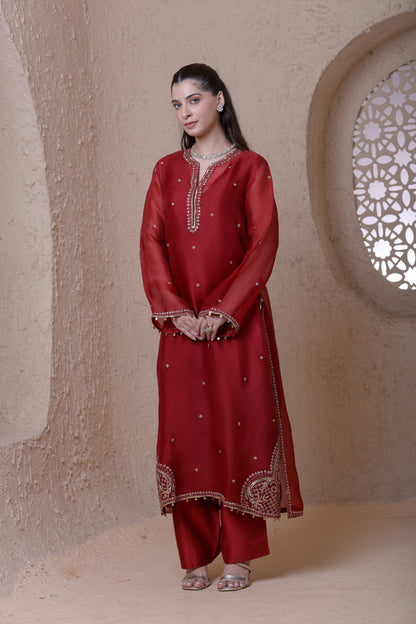 Rangrez Maroon Farshi Kurta Set