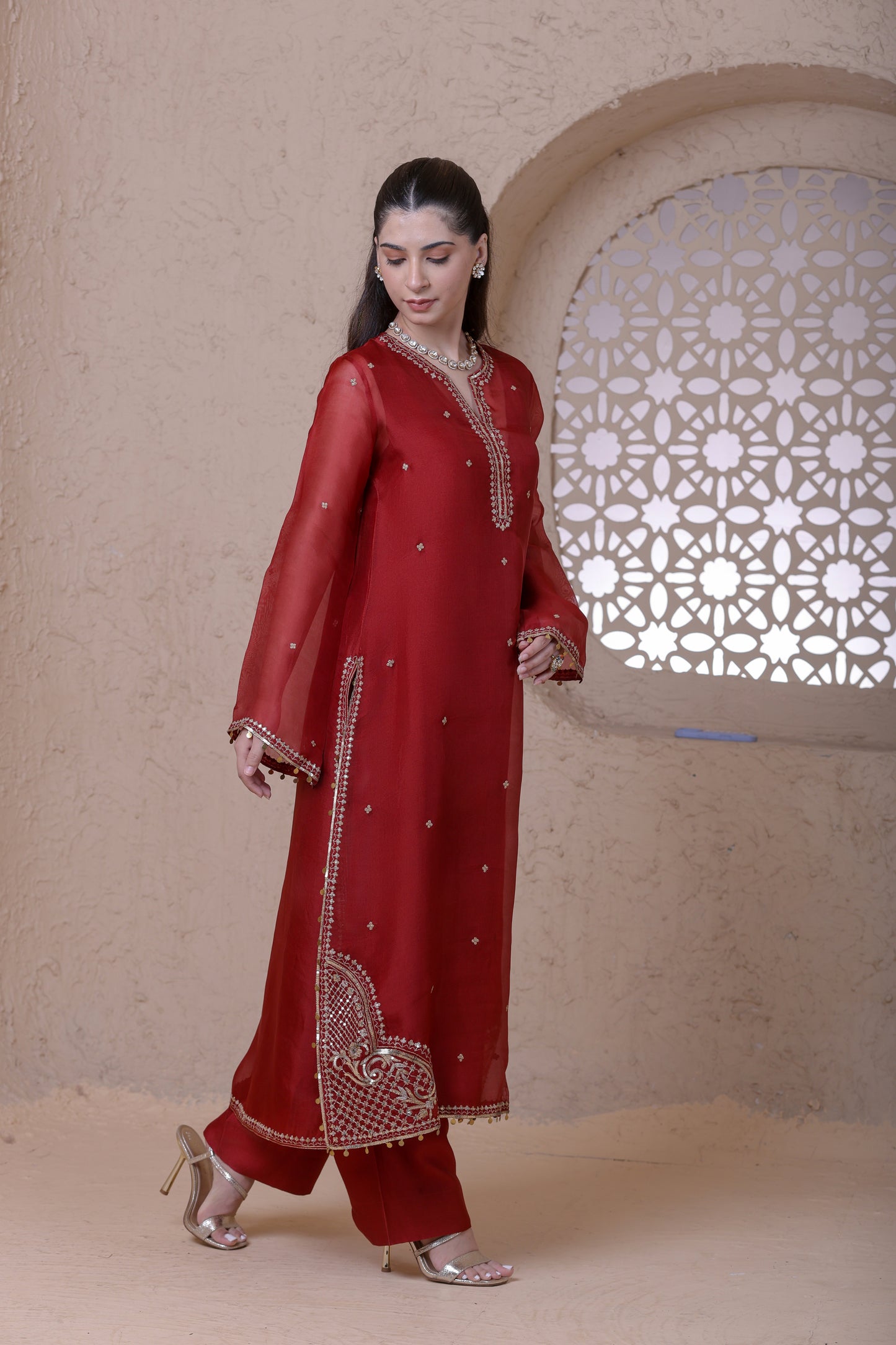 Rangrez Maroon Farshi Kurta Set