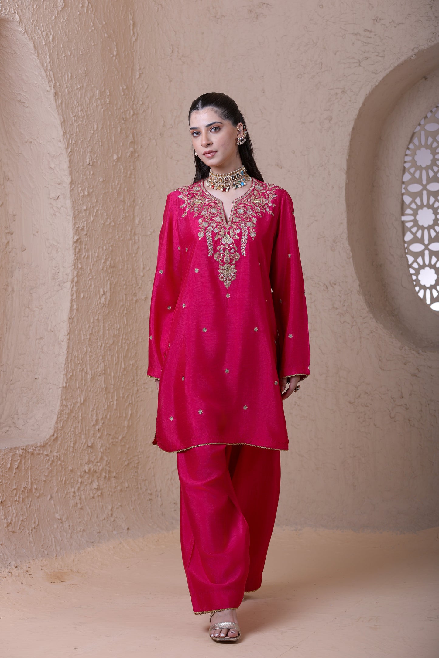 Rangrez Pink Short Kurta Set