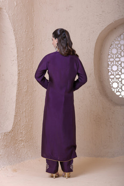 Rangrez Purple Heavy Sleeves Kurta Set