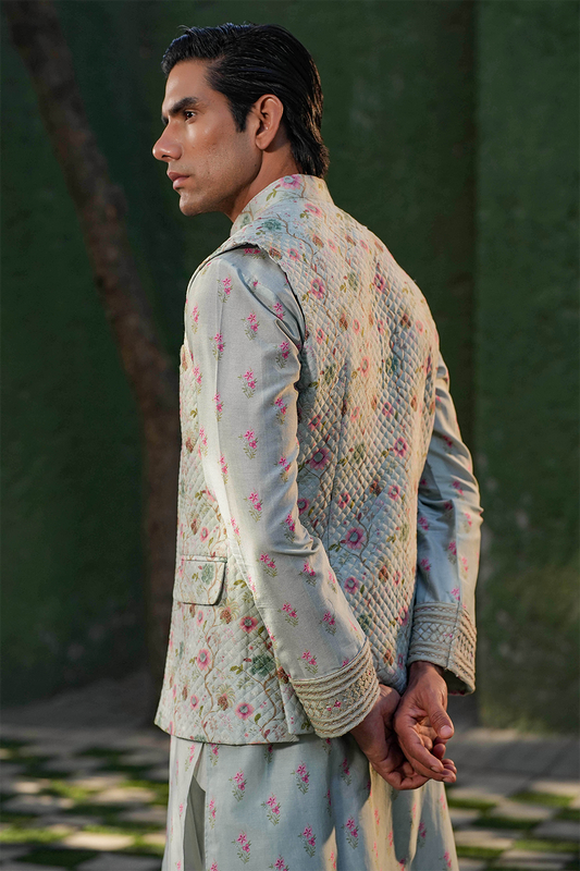 Blue Mughal Quilted Bandi