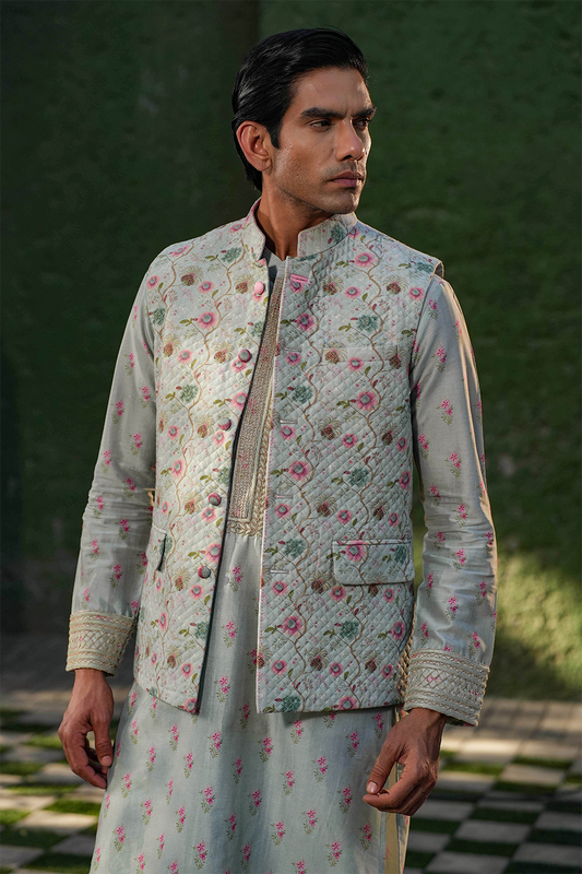 Blue Mughal Quilted Bandi