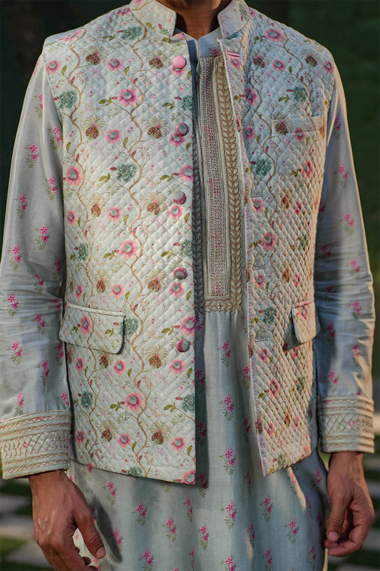 Blue Mughal Quilted Bandi