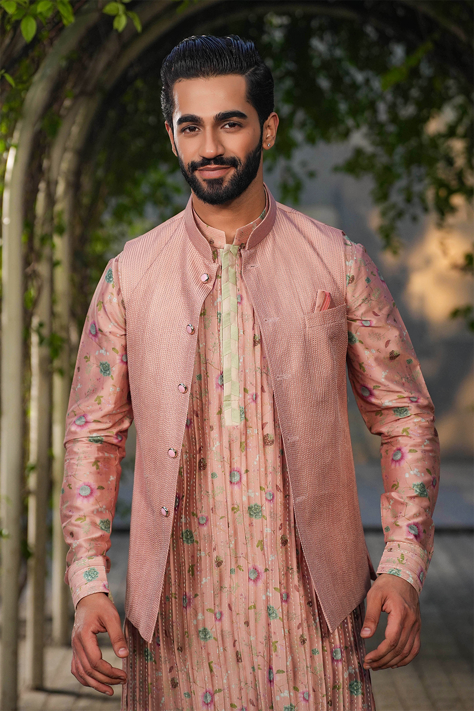 Blush Pink Mughal Embroidered Bandi