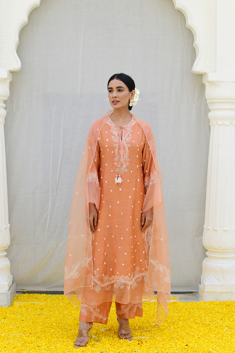 Peach Reef Long Kurta