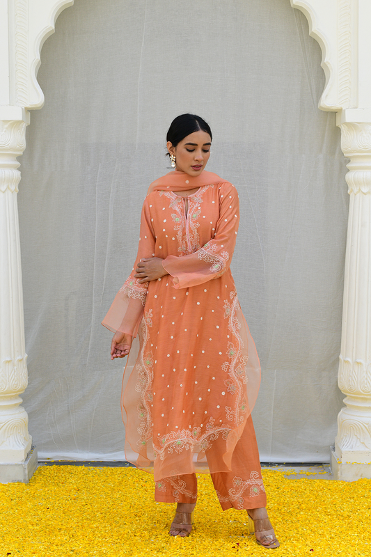 Peach Reef Long Kurta