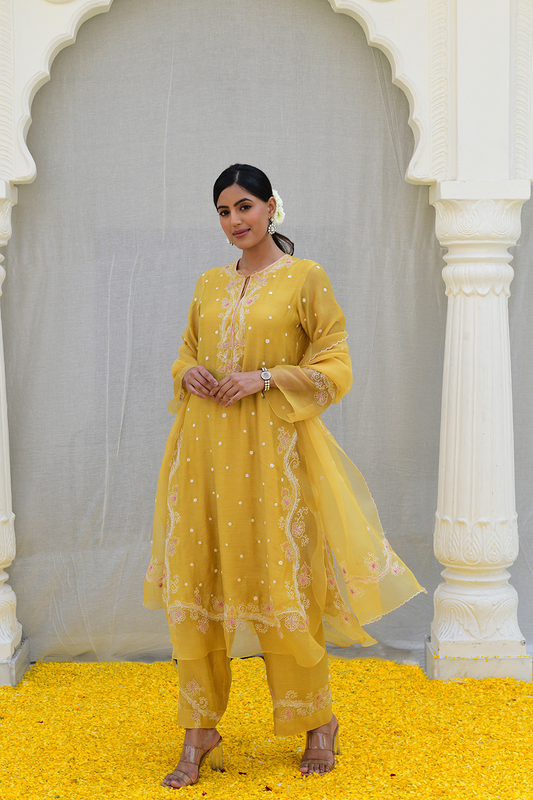 Yellow Reef Long Kurta