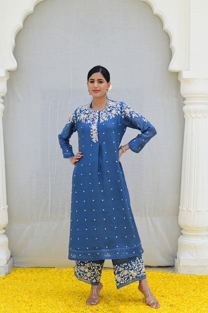 Jean Blue Ivory Light Long Kurta