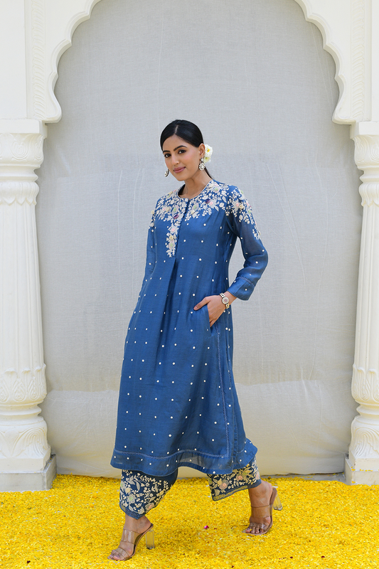 Jean Blue Ivory Light Long Kurta