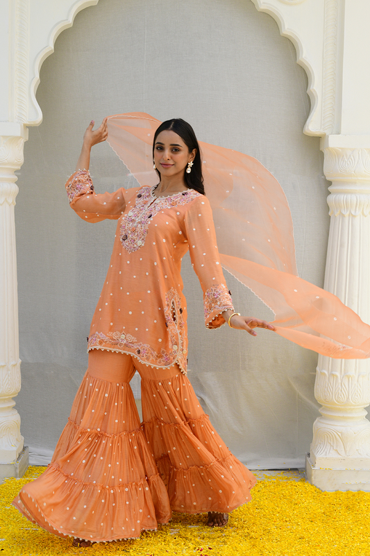 Peach Reef Light Sharara
