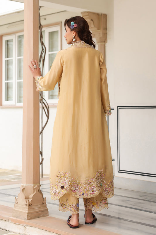 Gulzar Ivory Heavy Jacket Style Kurta Set
