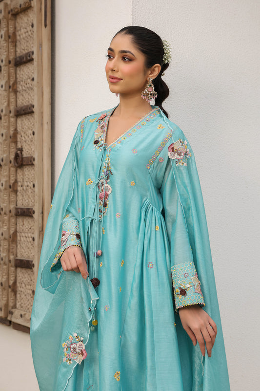 Gulzar Blue Kalidaar Set