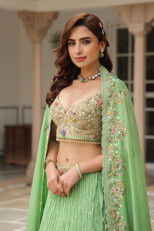 Gulzar Mint Green Lehenga Set