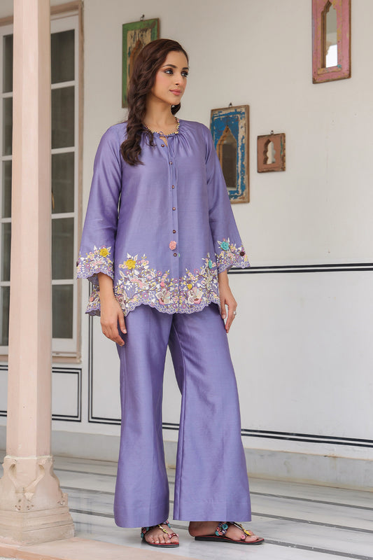 Gulzar Lilac Scallop Co-ord Set