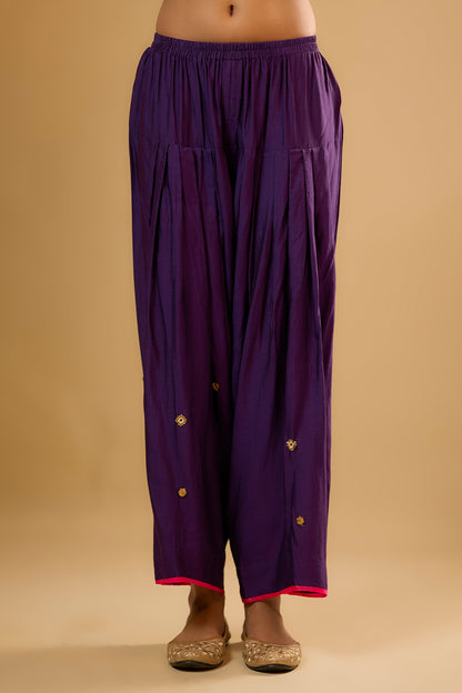 Nazakat Purple Lotus Yoke Kurta Set