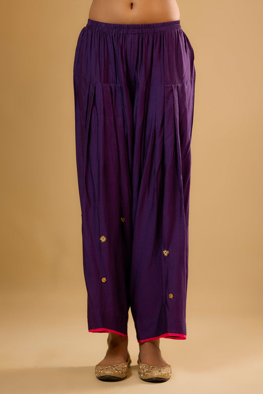 Nazakat Purple Lotus Yoke Kurta Set