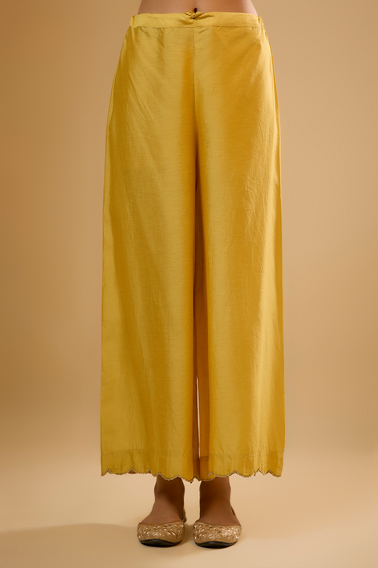 Nazakat Yellow Stripe Yoke Kurta Set