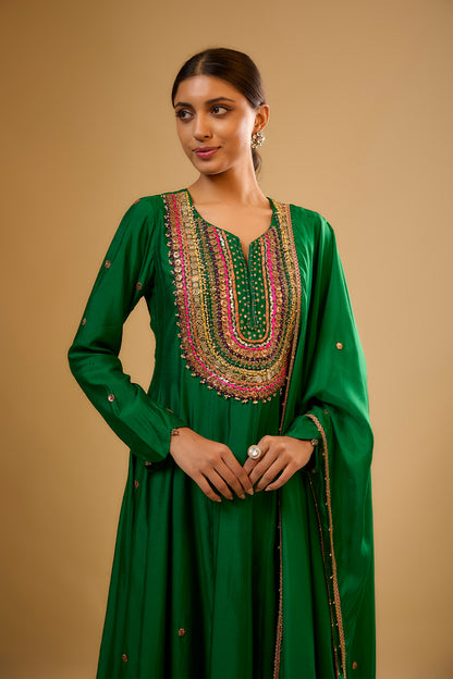 Nazakat Green Kalidaar Set