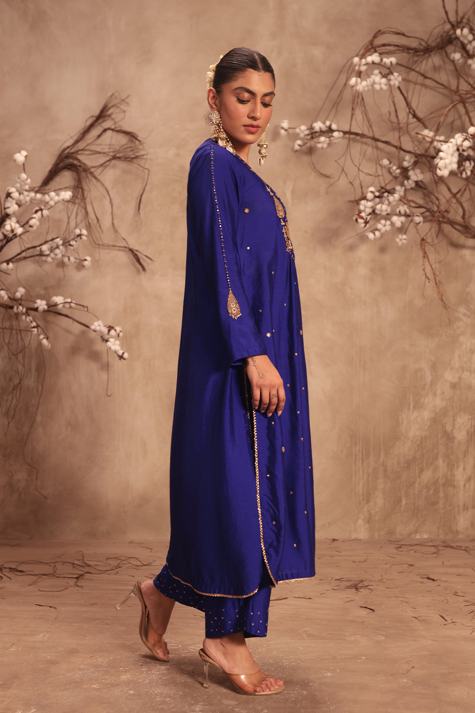Nazakat Indigo Frockstyle Kurta Set